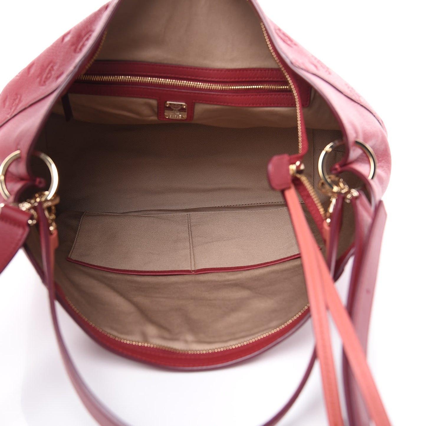 Calfskin Ottomar Monogram Large Klara Hobo Ruby Red