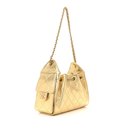 Chanel Metallic Caviar Quilted Mini Chanel 25 Handbag Gold 3 of 11