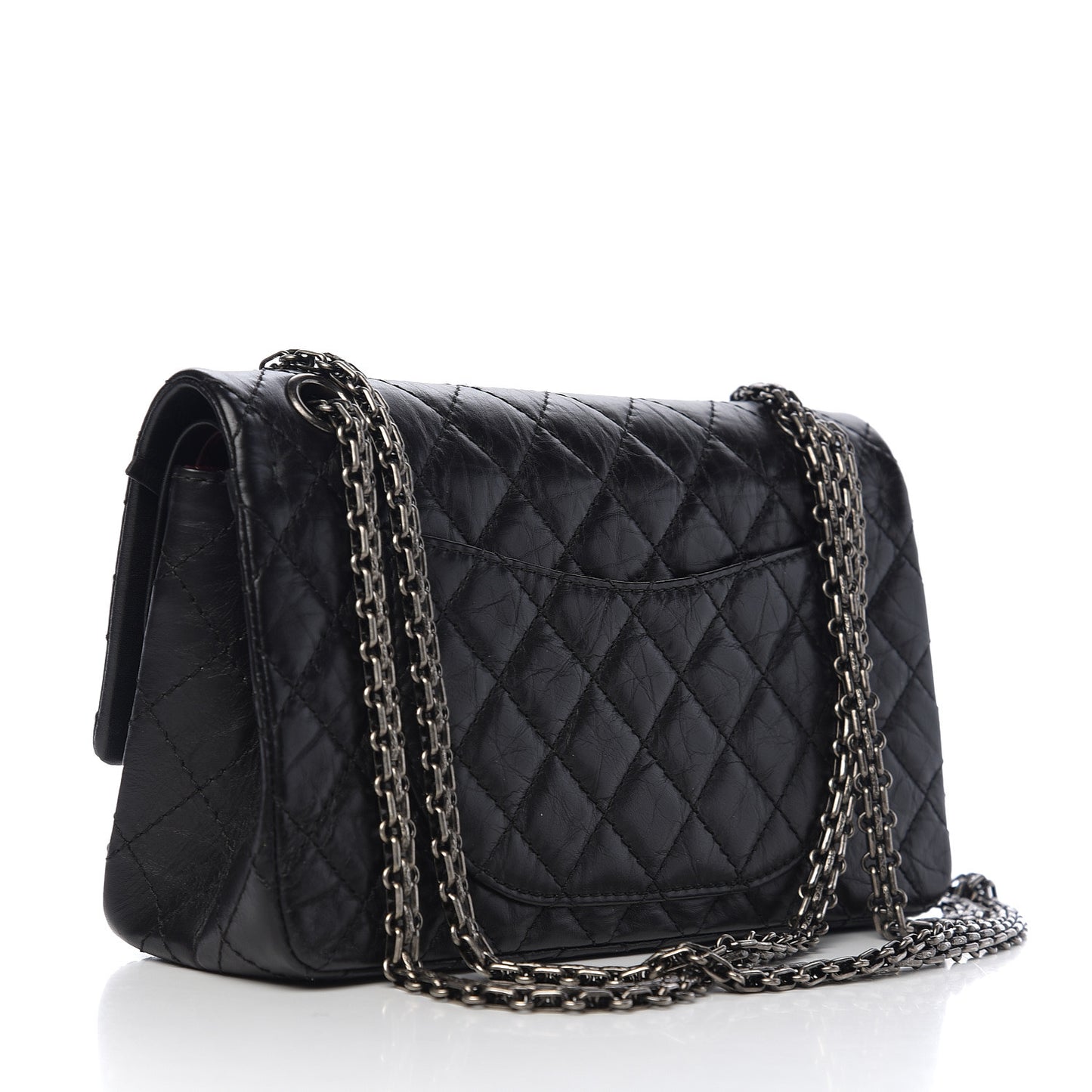 Aged Calfskin Quilted 2.55 Reissue 225 Flap Black
