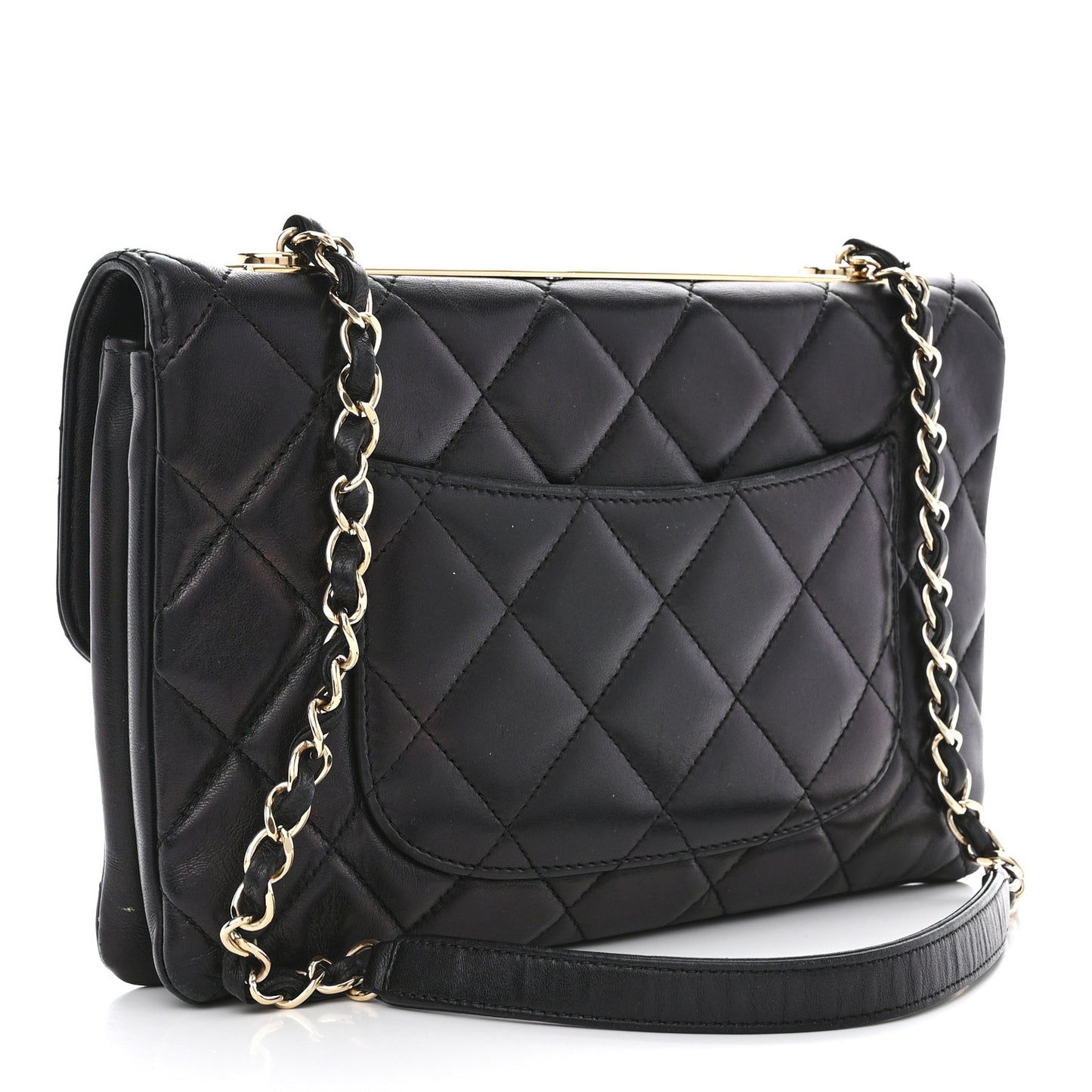 Lambskin Quilted Medium Trendy CC Flap Black