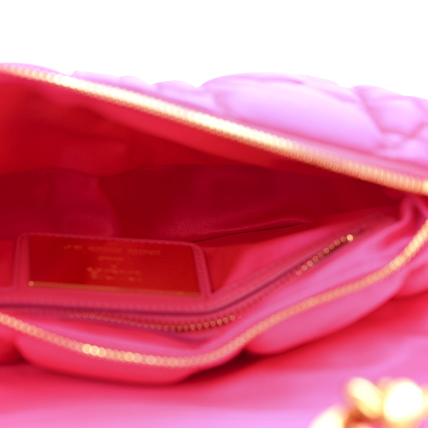 Christian Dior X ERL Satin Cannage Micro Venice Saddle Bag Fuchsia 5 of 11