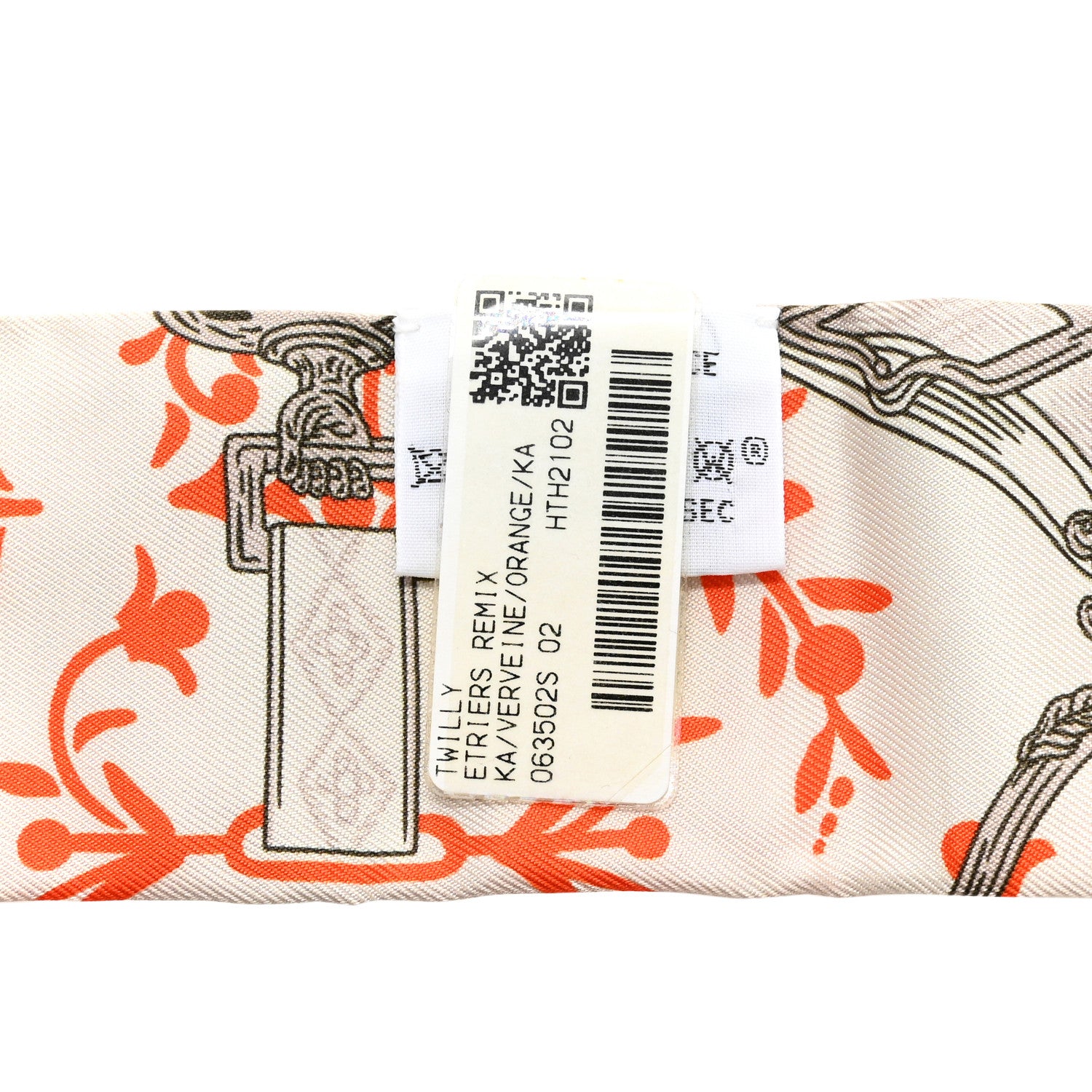 Hermes Silk Etriers Remix Twilly Verveine Orange Kaki 1893574