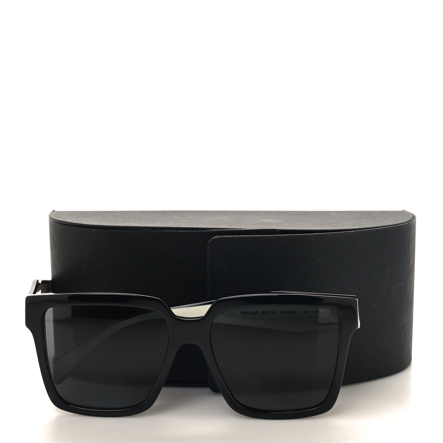 Prada Acetate Square Sunglasses SPR 24Z Black White 7 of 7