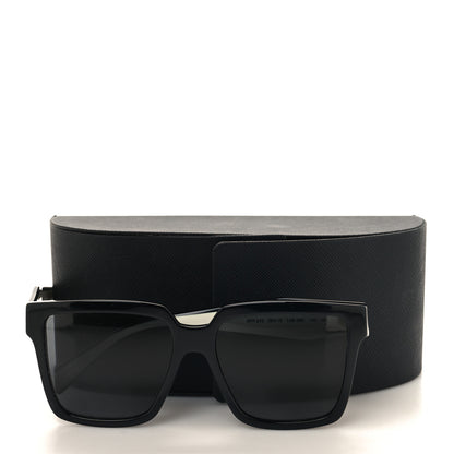 Prada Acetate Square Sunglasses SPR 24Z Black White 7 of 7