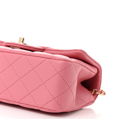 Chanel Lambskin Quilted Mini Top Handle Rectangular Flap Pink 10 of 11