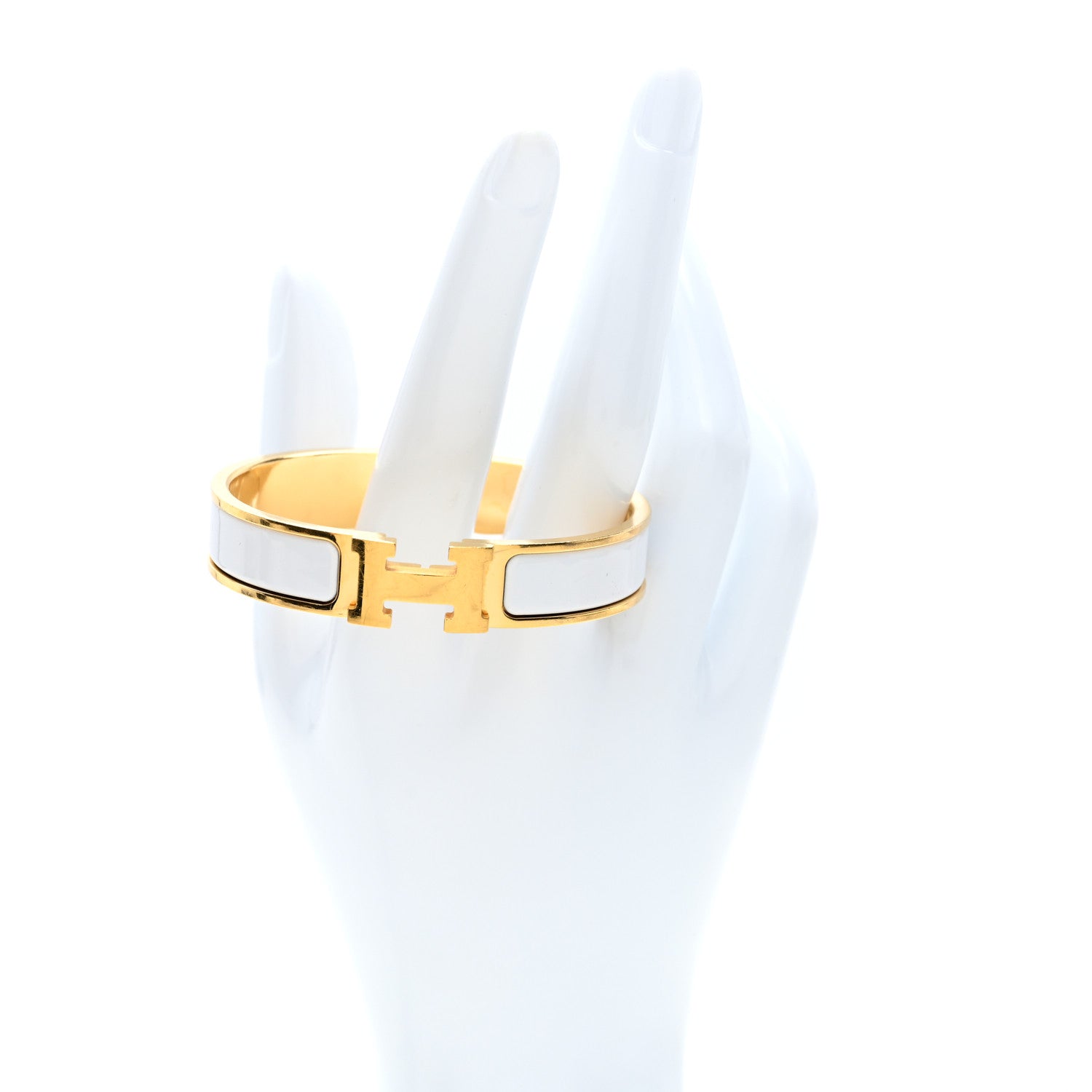 Hermes Enamel Narrow Clic Clac H Bracelet PM White 2 of 4