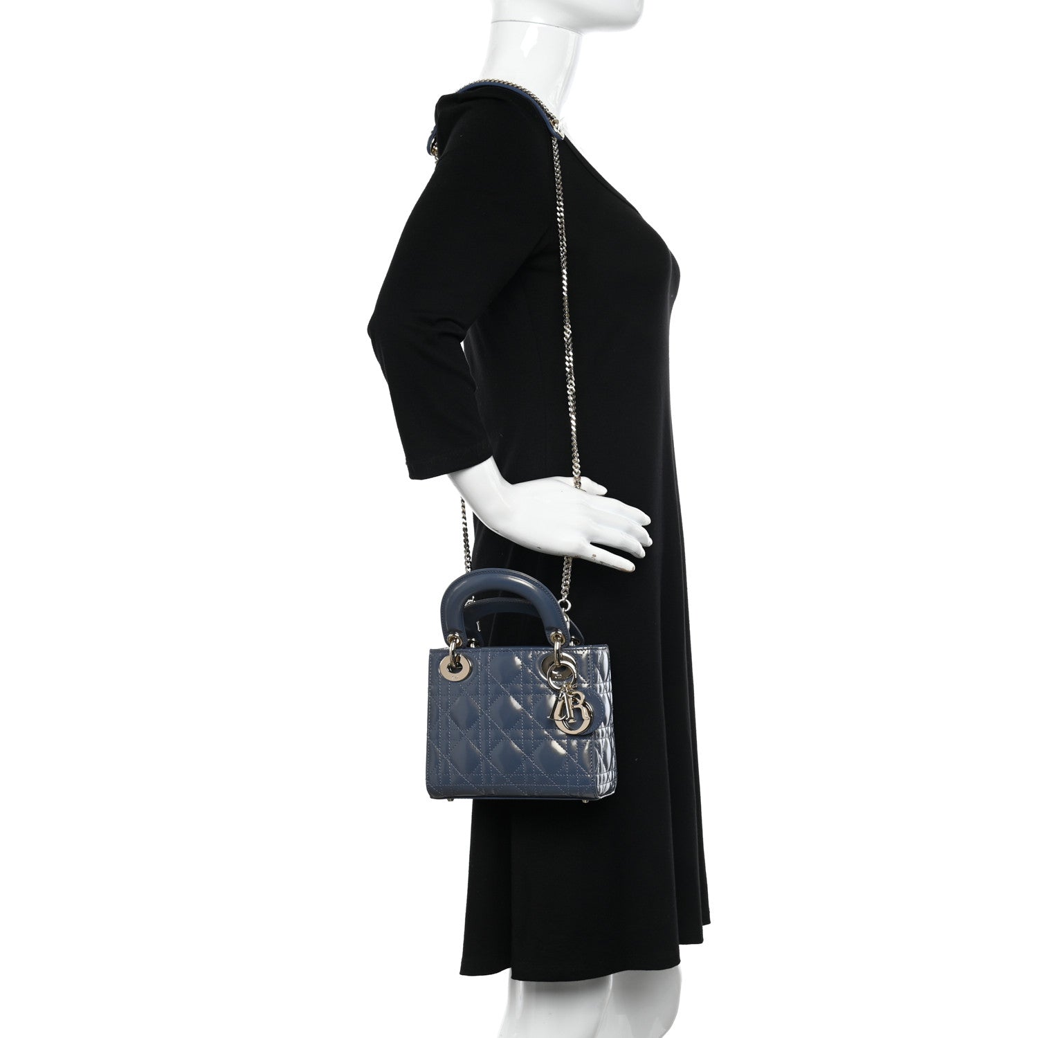 Christian Dior Patent Cannage Mini Lady Dior Pastel Night 2 of 10