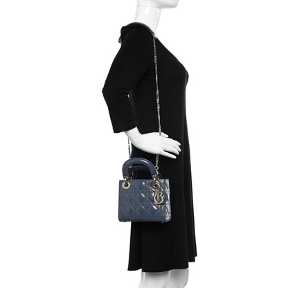 Christian Dior Patent Cannage Mini Lady Dior Pastel Night 2 of 10