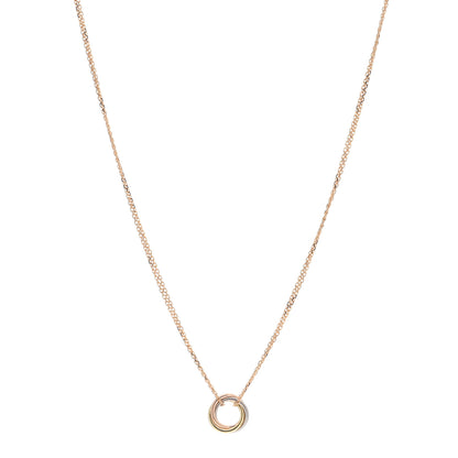 Cartier 18K Pink Yellow White Gold Trinity Double Chain Pendant Necklace 1 of 5