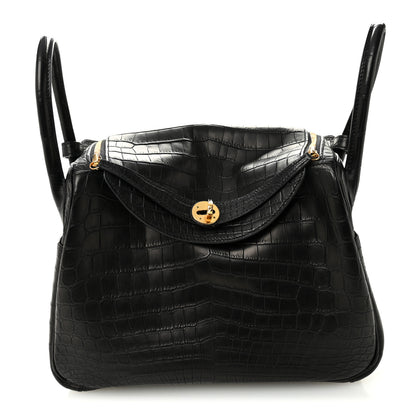 Hermes Matte Niloticus Crocodile Lindy 30 Black 1 of 10