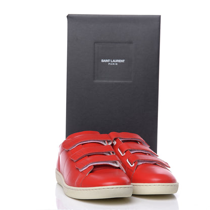 Saint Laurent Calfskin Mens Flat Heel Wolly Sneakers 44 Red Flame 9 of 9