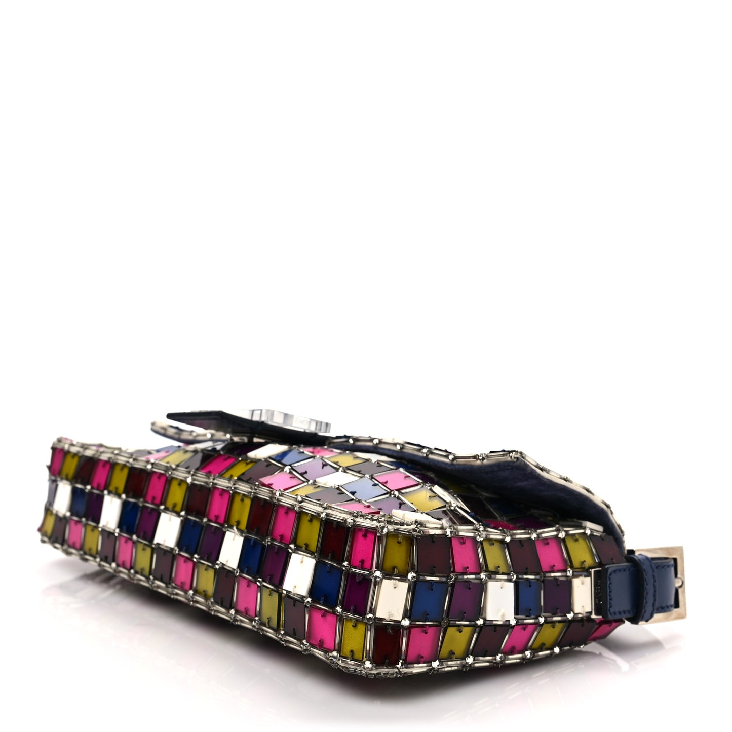 Calfskin Plexiglass Mosaic Baguette Multicolor