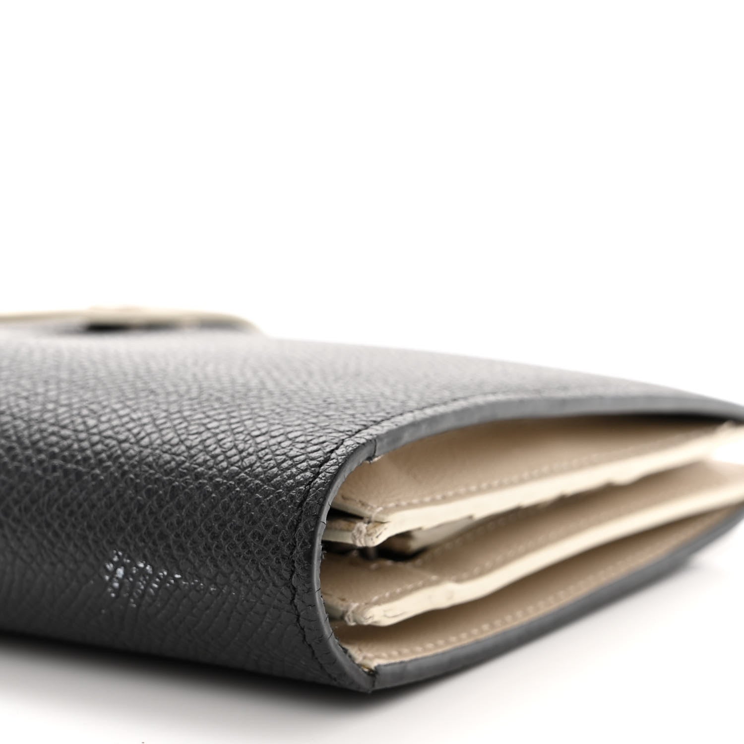 Celine Grained Calfskin Large Multifunction Strap Wallet Black Chalk 10 of 12