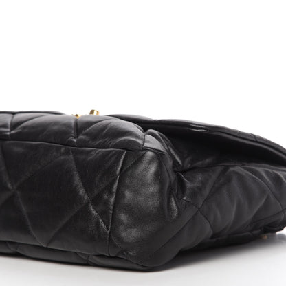 Chanel Goatskin Quilted Maxi Chanel 19 Flap Black 7 of 10