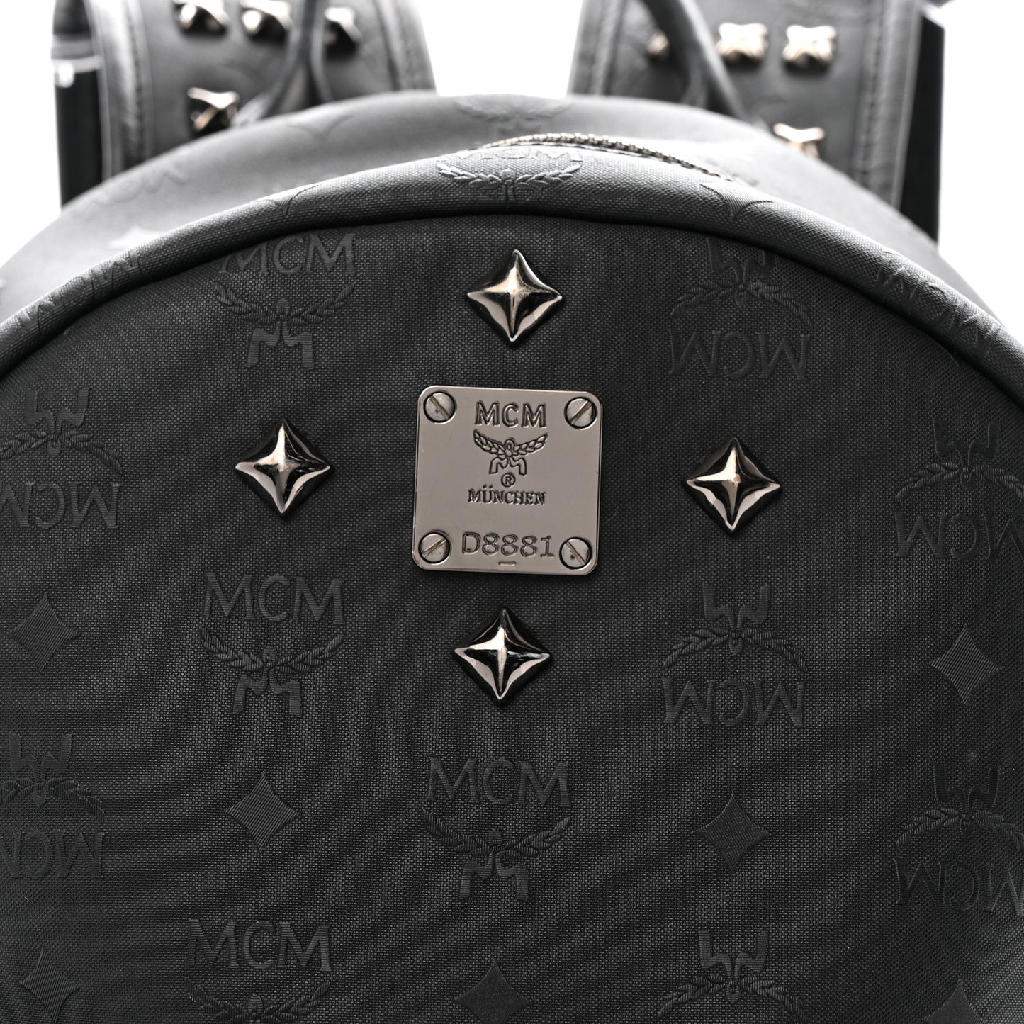 Nylon Monogram Studded Stark Medium Backpack Black