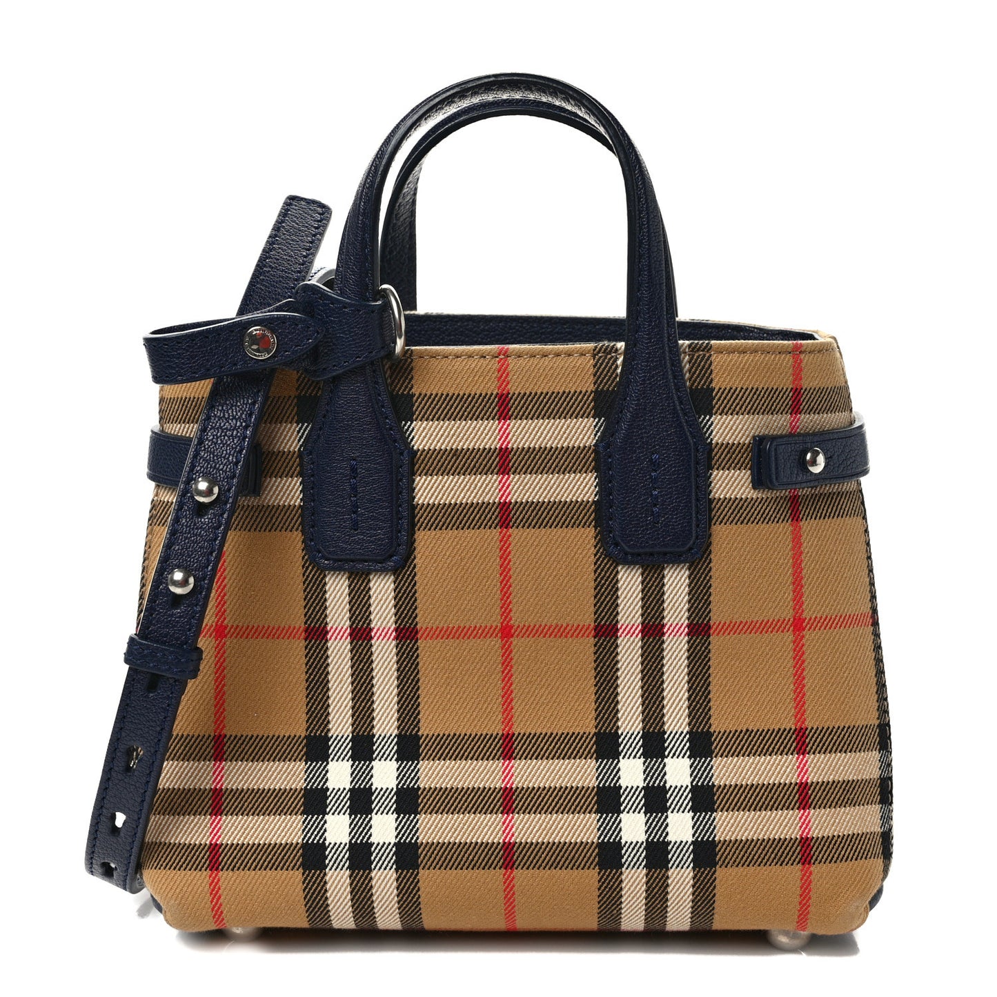 Goatskin Vintage Check Baby Banner Tote Regency Blue