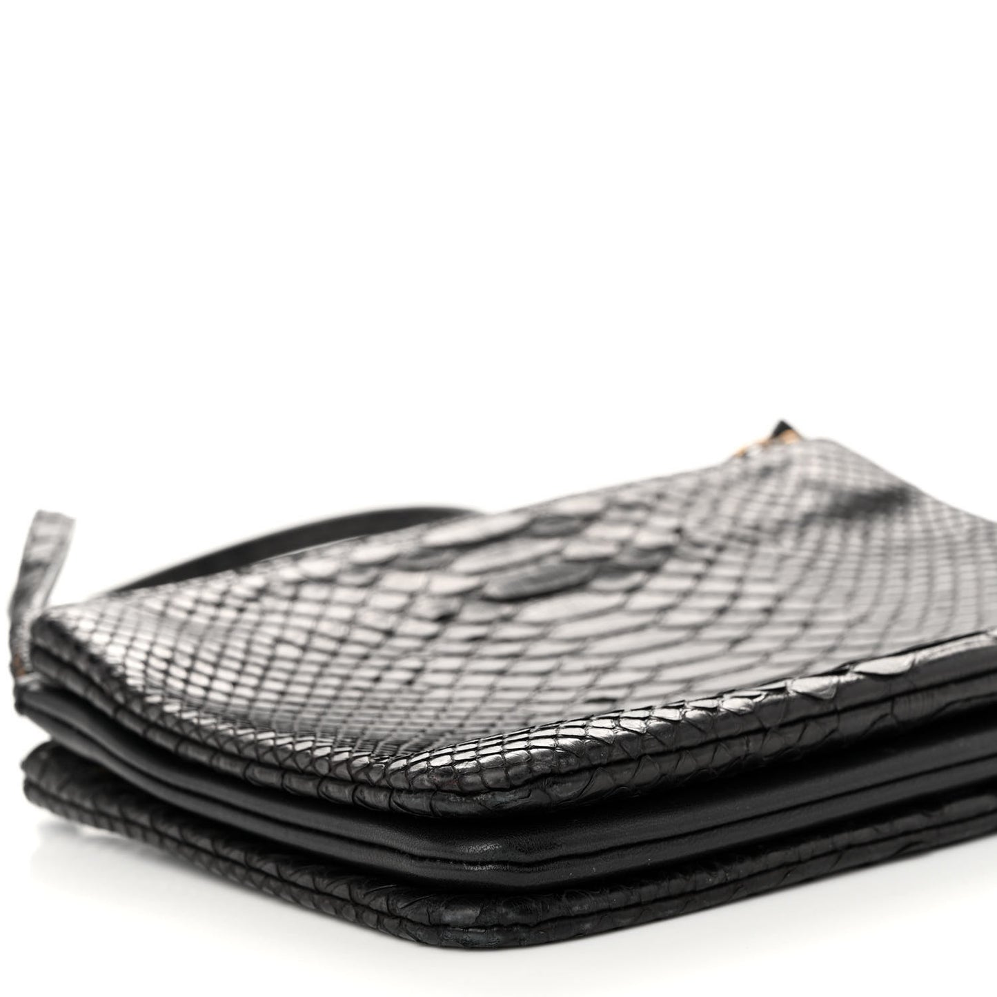 Snakeskin Small Trio Crossbody Bag Black