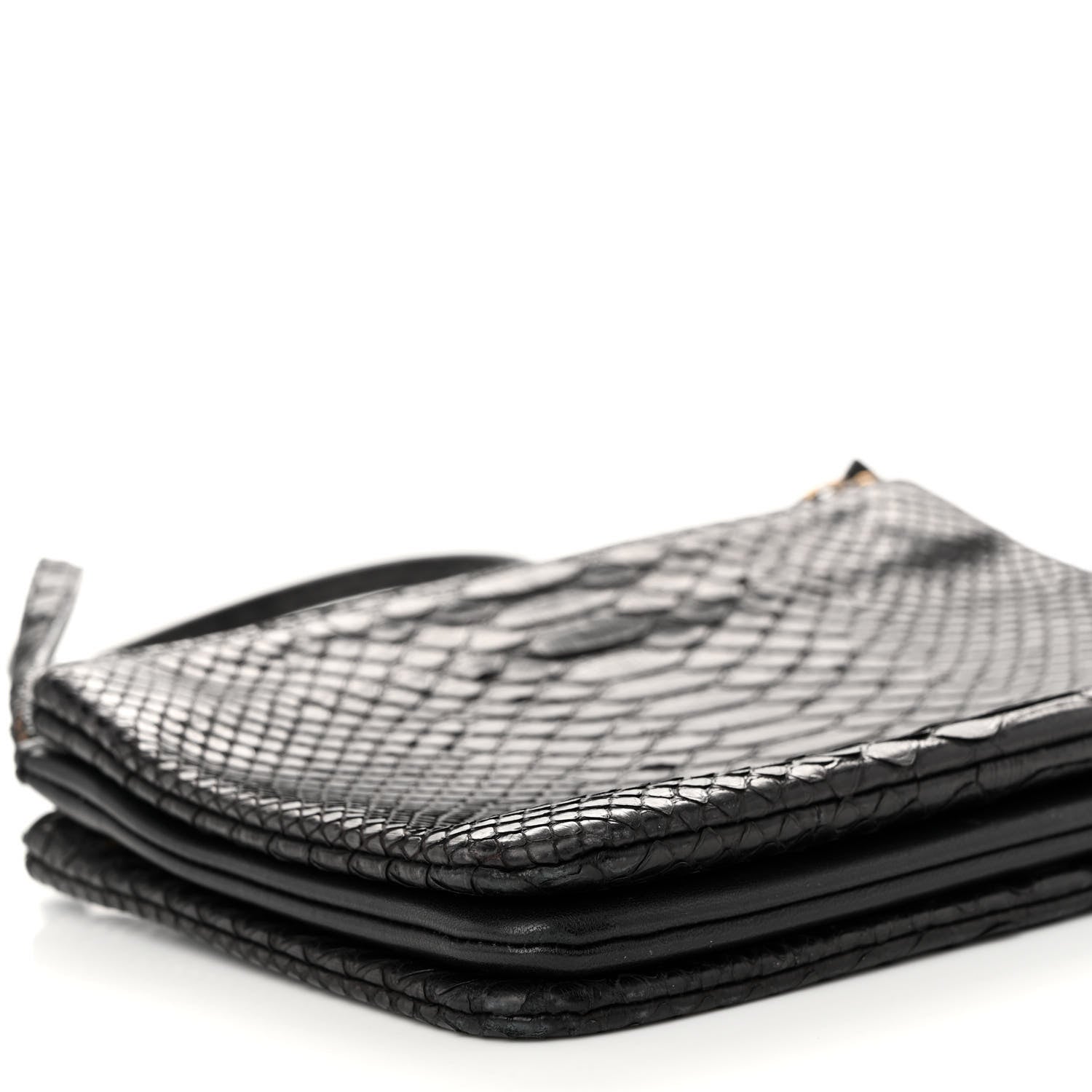Celine Snakeskin Small Trio Crossbody Bag Black 11 of 15