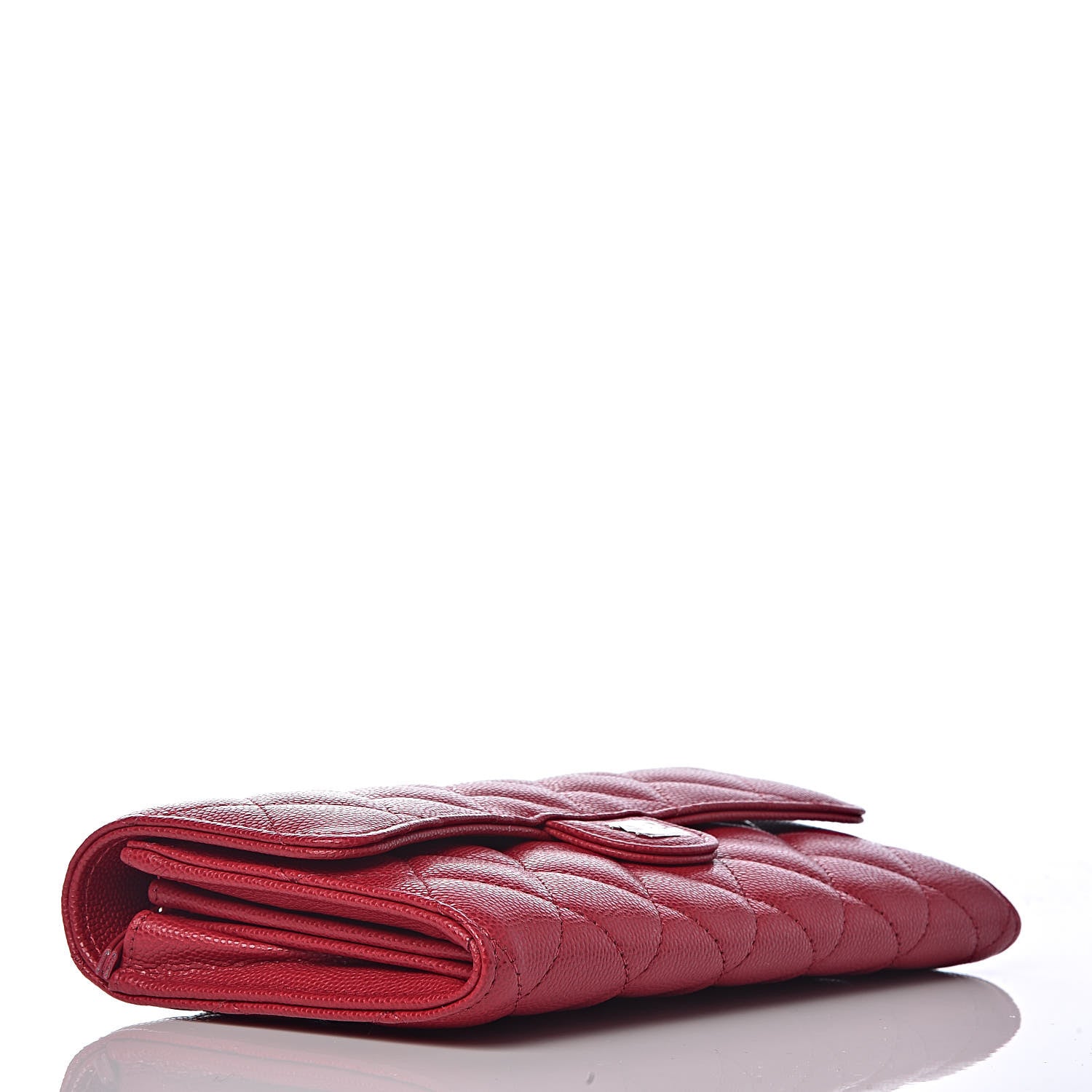 Chanel Caviar Quilted Large Gusset Flap Wallet Dark Red 4 of 8