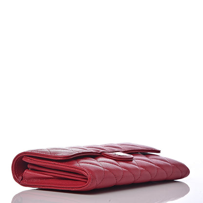Chanel Caviar Quilted Large Gusset Flap Wallet Dark Red 4 of 8