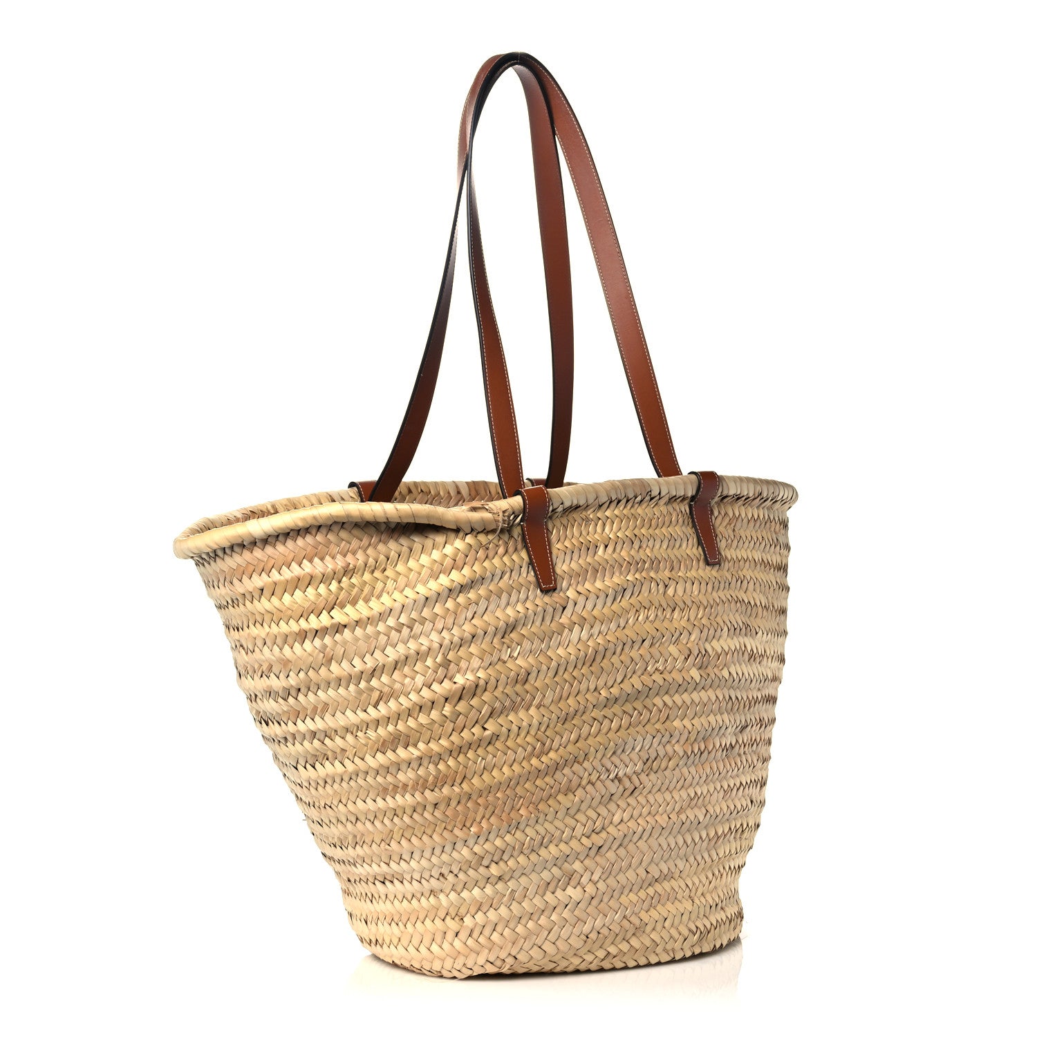 Celine Raffia Calfskin Triomphe Medium Panier Tan 3 of 13
