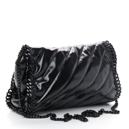 Stella McCartney Patent Eco Alter Nappa Quilted Mini Falabella Fold Over Tote Black 2 of 4