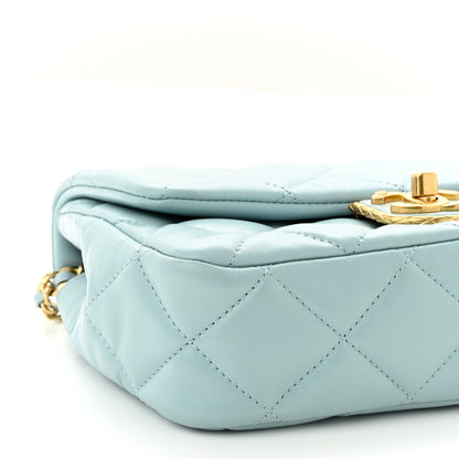Chanel Lambskin Quilted Mini Flap Light Blue 9 of 11