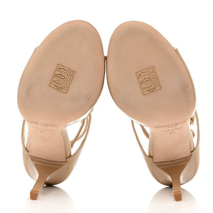 Jimmy Choo Patent Calfskin Lang Sandals 35 Nude 5 of 8