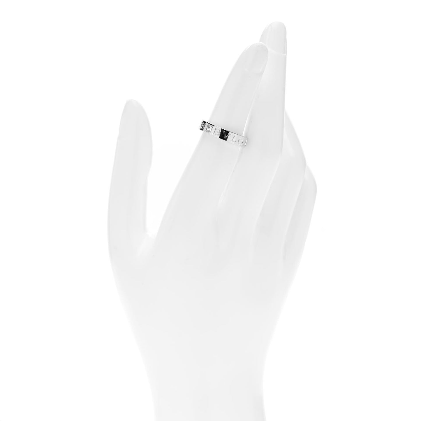 18K White Gold Diamond B.Zero1 Essential Band Ring 49 4.75