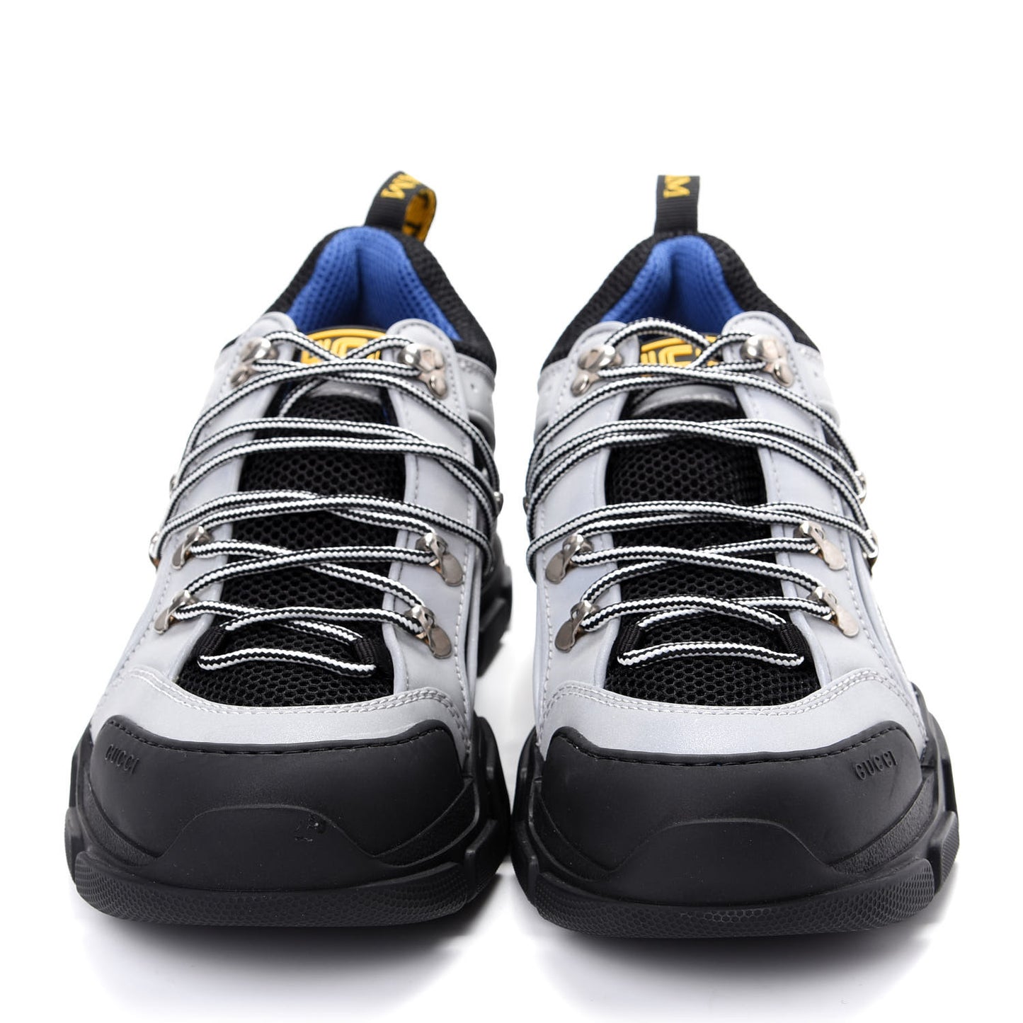 X SEGA Mesh Technical Canvas Calfskin Reflective Mens Flashtrek Sneakers 9 Silver Black