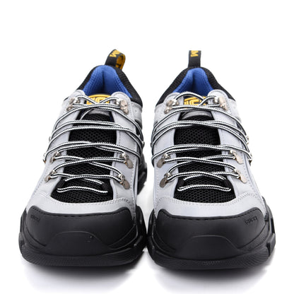 Gucci X SEGA Mesh Technical Canvas Calfskin Reflective Mens Flashtrek Sneakers 9 Silver Black 2 of 9