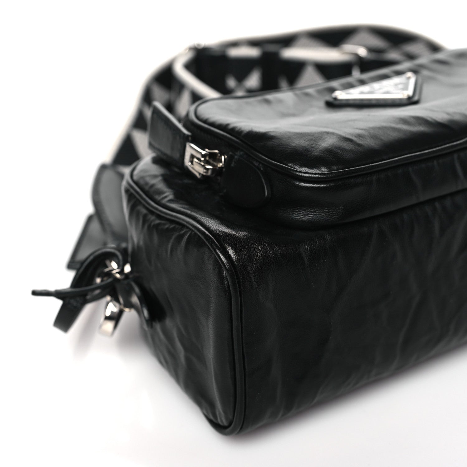Prada Nappa Antique Multi-Pocket Shoulder Bag Black 8 of 9