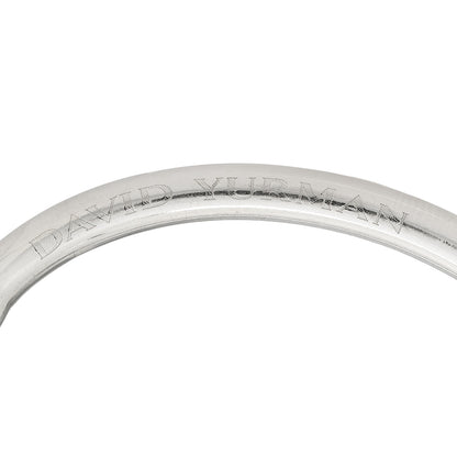 David Yurman Sterling Silver 5mm Sculpted Cable Smooth Hinge Bracelet 3 of 4