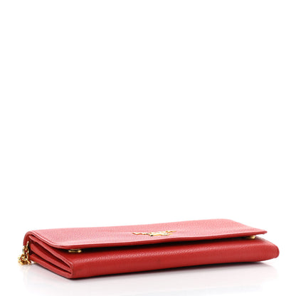 Prada Vitello Grain Metal Oro Chain Wallet Lacca 4 of 11