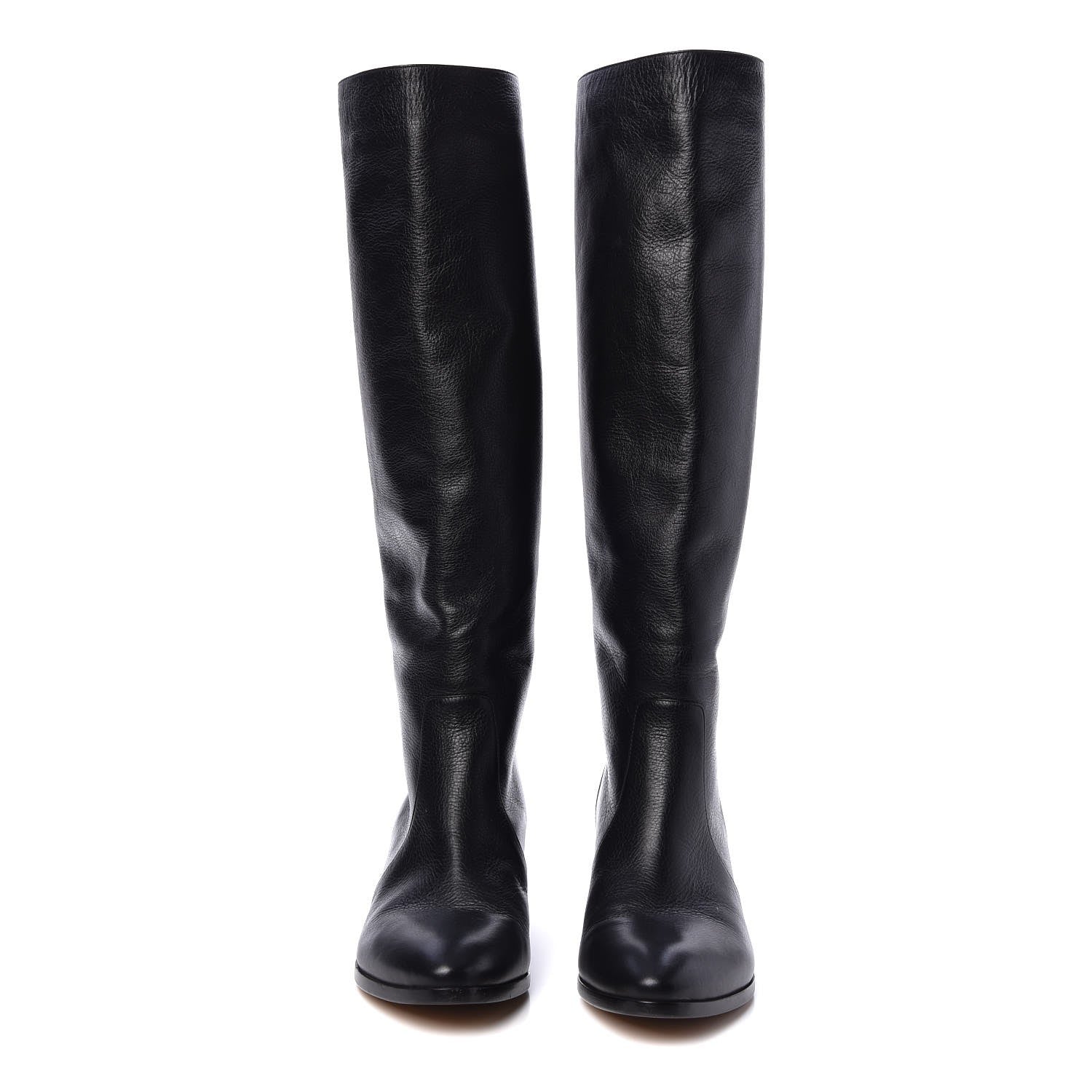 Chanel Calfskin Tall Boots 38.5 Black 3 of 12