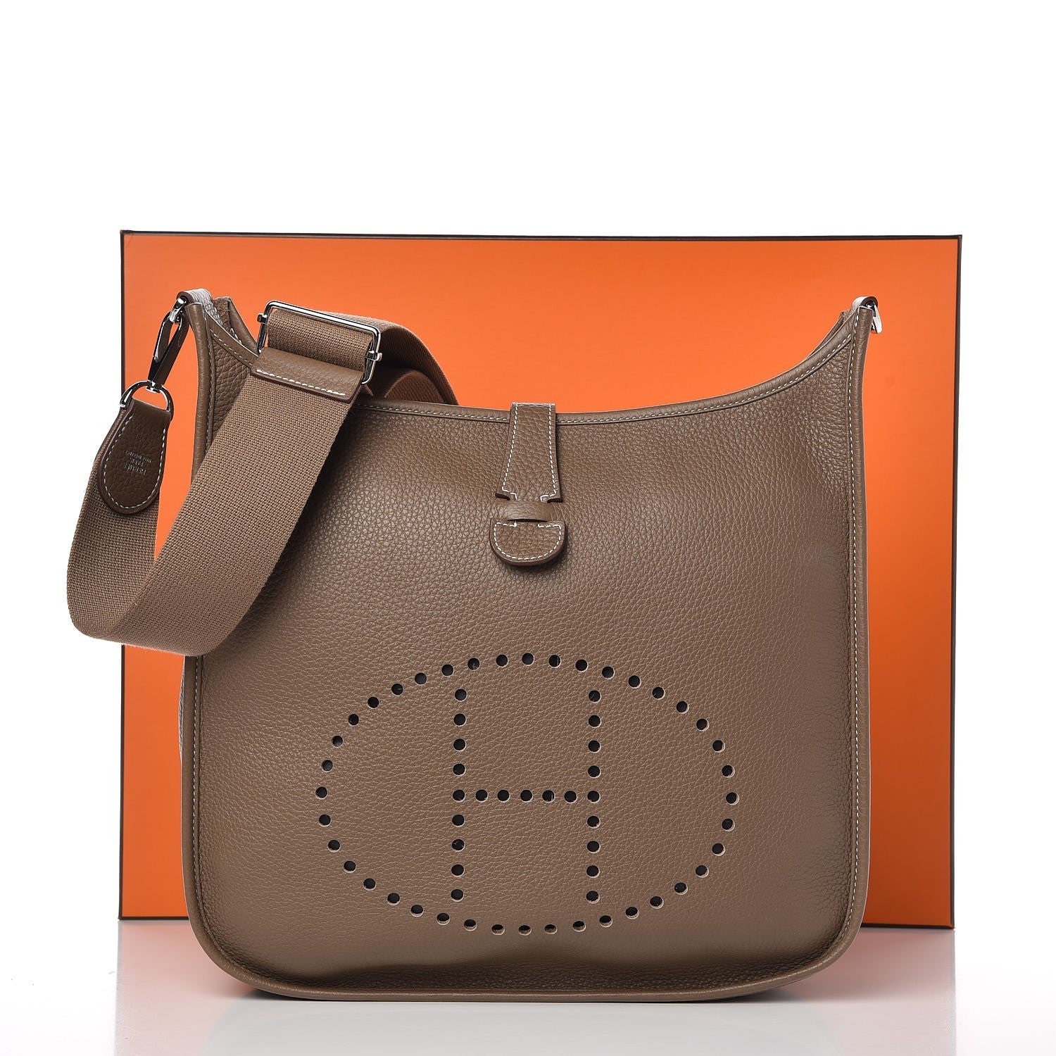 Hermes Taurillon Clemence Evelyne III GM Etoupe 9 of 9