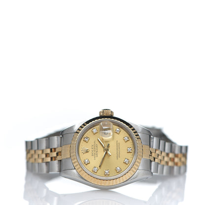Rolex Stainless Steel 18K Yellow Gold Diamond 26mm Oyster Perpetual Datejust Watch Champagne 69173 2 of 5