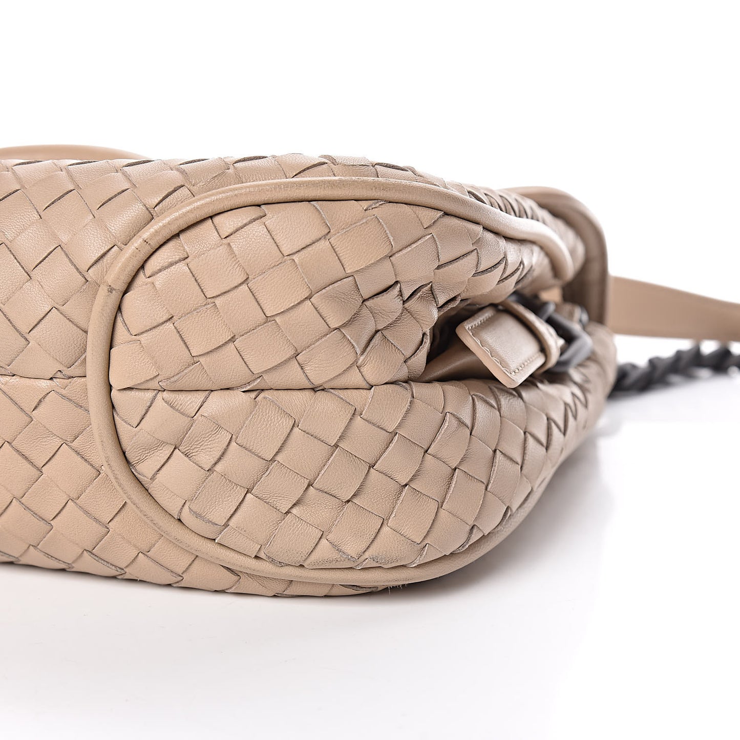 Nappa Intrecciato Rialto Shoulder Bag Mink