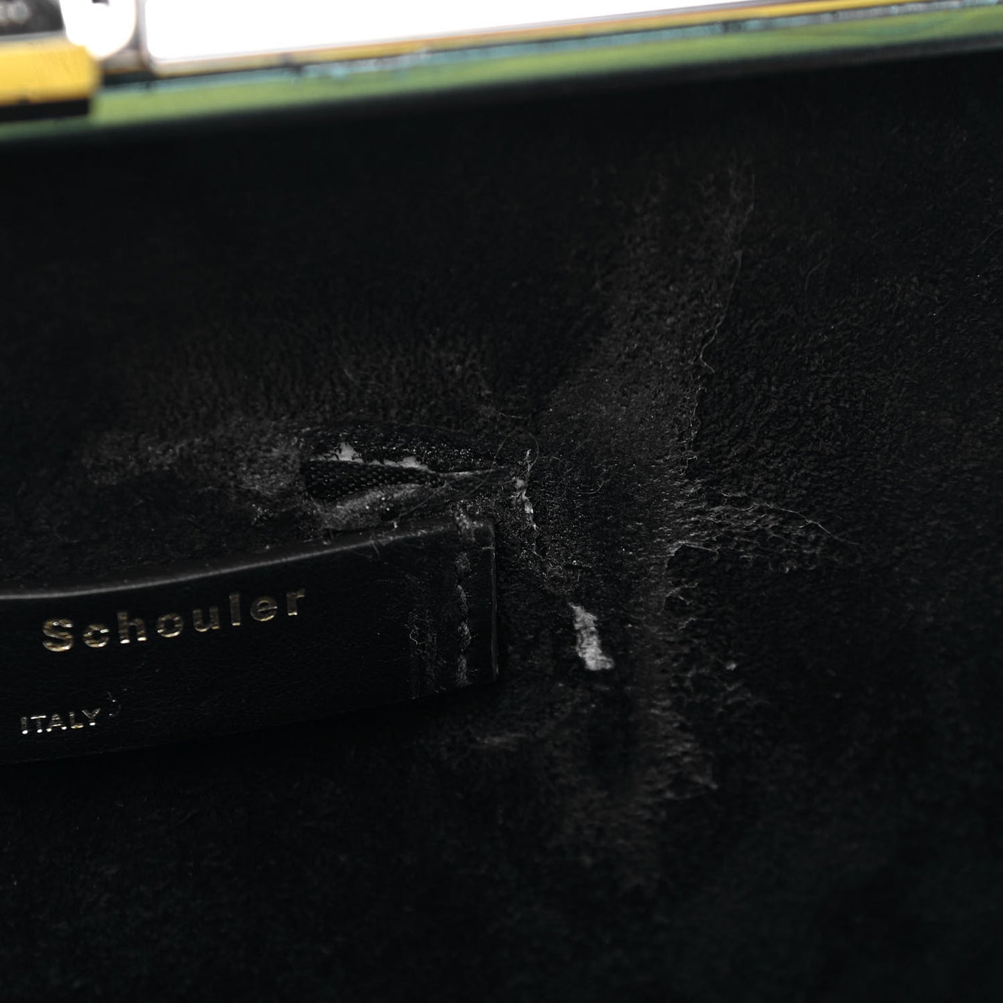 Nappa Frame Bucket Bag Black Yellow