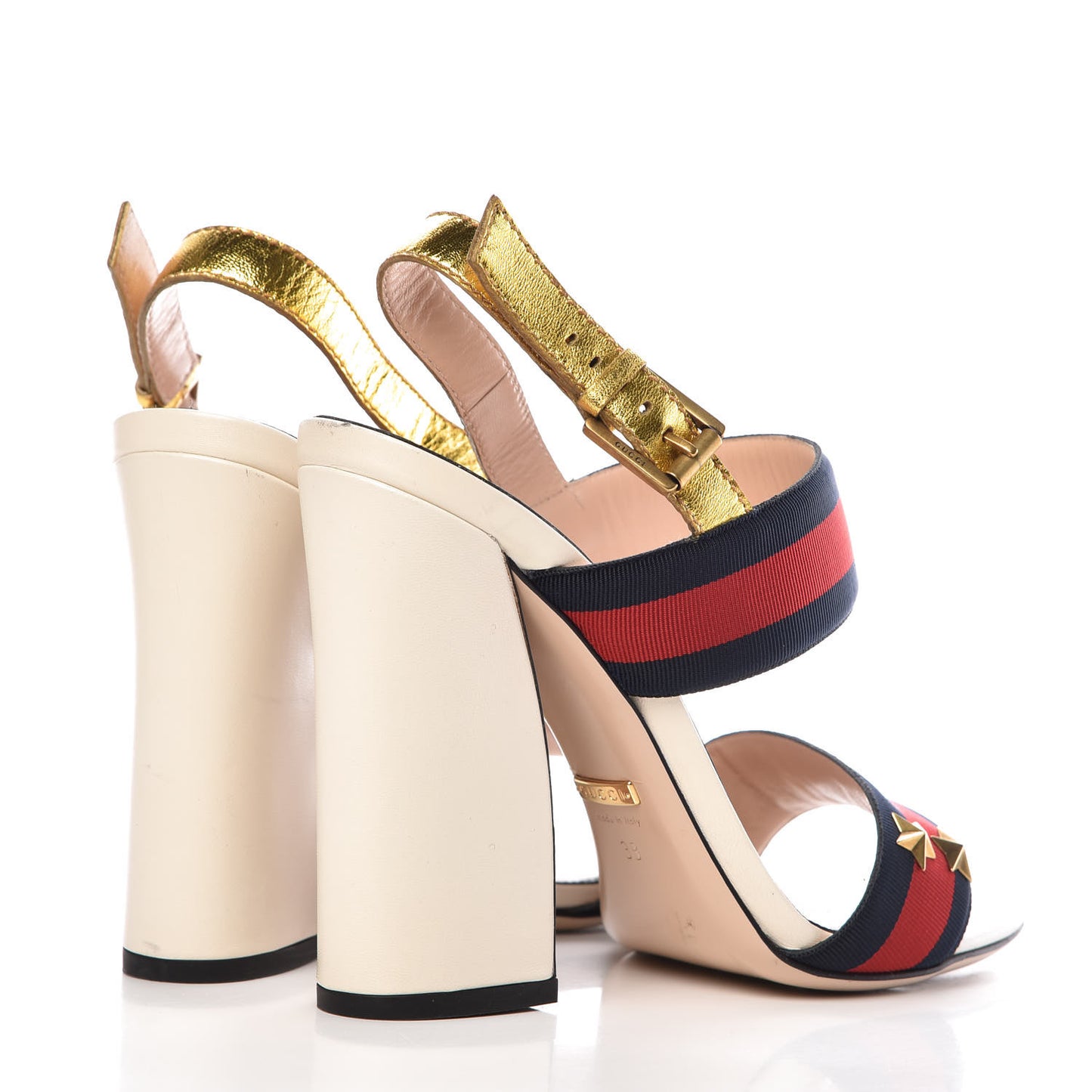 Grosgrain Web Aline High Heel Sandals 38 Oro
