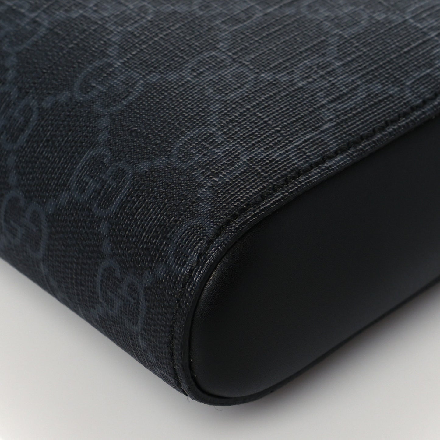 GG Supreme Monogram Web Small Flat Messenger Bag Black Grey