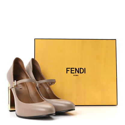 Fendi Vitello Delfina High Heel Pumps 37 Tortora 10 of 10