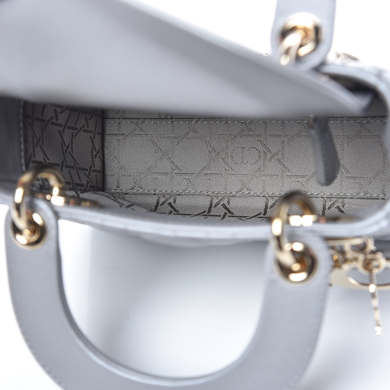 Christian Dior Metallic Lambskin Cannage Mini Lady Dior Grey 5 of 19