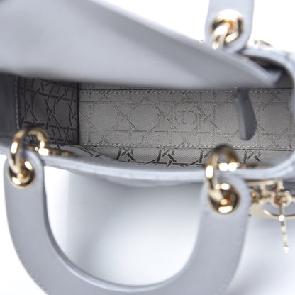 Christian Dior Metallic Lambskin Cannage Mini Lady Dior Grey 5 of 19