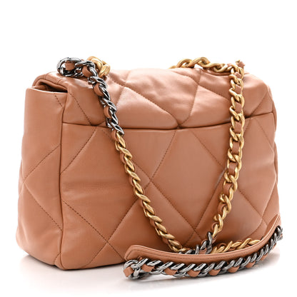 Chanel Lambskin Quilted Large Chanel 19 Flap Brown 3 of 10