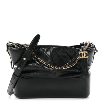 Chanel Aged Calfskin Quilted Medium Gabrielle Hobo Black 1 of 10