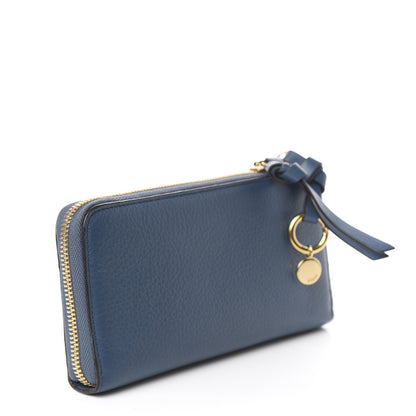 Chloe Grained Calfskin Alphabet Long Zip Around Wallet Vinyl Blue 2 of 8