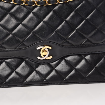 Chanel Lambskin Quilted Medium Double Flap Black 11 of 14