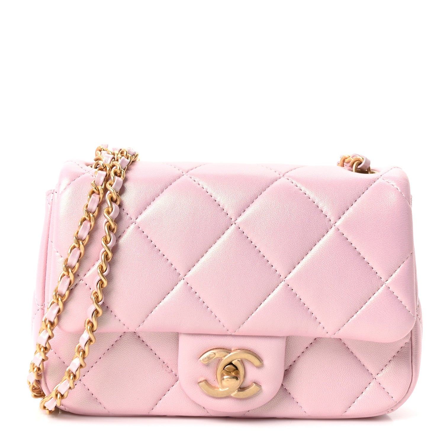 Chanel Pearly Lambskin Pearl Quilted Mini Flap Pink 1 of 10