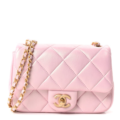 Chanel Pearly Lambskin Pearl Quilted Mini Flap Pink 1 of 10